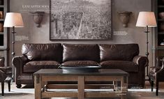 an image of a living room setting with furniture and decor on the website page for restoration hardware