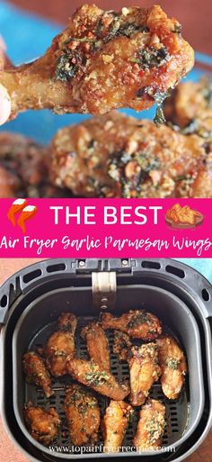 Best Air Fryer Garlic Parmesan Wings Wings In Air Fryer Recipe, Garlic Parmesean Wings, Parmesan Wings Air Fryer, Garlic Parmesan Wings Air Fryer, Wings In Air Fryer, Wing Flavors, Wings Air Fryer, Air Fryer Garlic, Parmesan Wings