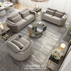 a living room filled with lots of furniture