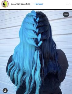 Split Dyed Hair, Dyed Hair Blue, Pretty Rainbow, Dip Dye Hair, Vivid Hair Color, Cute Hair Colors, Rainbow Hair Color, Creative Hair Color, Candy Hair