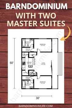 the floor plan for an apartment with two master suites