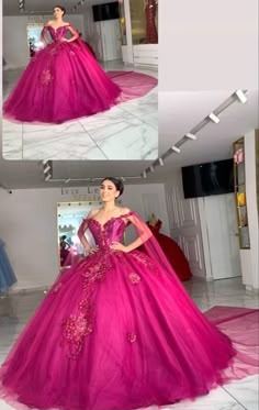 Fushia Quince Dress, Magenta Quinceanera Theme