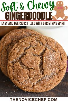 soft and chewy gingerdoodle cookies are the perfect treat to serve for christmas