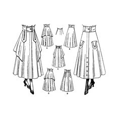 This Late 1910s Three or Four Piece Skirt sewing pattern was originally published by The Ladies' Home Journal Pattern Company. ★ ★ ★ ★ ★ ★ ★ ★ Pattern 9384 was advertised in the June 1916 issue of the Ladies Home Journal (https://archive.org/details/sim_ladies-home-journal_1916-06_33_6/page/84/mode/1up) Originally, this garment was described as a "Ladies' Three or Four-Piece Skirt, opening in front, deep belt cut in one with slashed pockets or not, as desired; with or without the one or two-piec Pocket Skirt Pattern, 1910s Skirt, Fancy Pockets, Adjustable Clothing, Clothing Pattern Design, Transitional Fashion, Ladies Home Journal, Skirt Sewing Pattern, Pocket Skirt