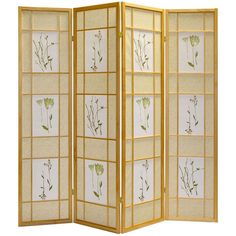 The shoji room divider screens made from translucent rice paper and a folding, multi-paneled, lattice-style wooden frame. Whether it's for home or the work place these shoji screens are versatile to any interior, making them a must-have for modern decor. It can be used for separating a large living space, office, or dorm. You can also use it or for adding stylish decor wherever you desire. Shoji Screen Room Divider, Shoji Room Divider, Folding Screen Room Divider, 4 Panel Room Divider, Botanical Floral Prints, Shoji Screen, Folding Room Dividers, Floral Room, Room Divider Screen