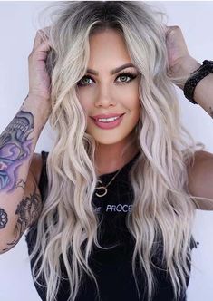 Long Blonde Hair Styles, Hair Dark Roots, Blonde Hair Styles, Trendy We Fryzurach, Blonde Hair With Roots, Tan Skin Blonde Hair, Dark Roots Blonde Hair, Hair Dark