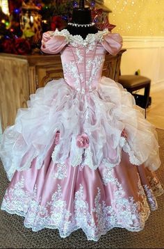 Ballroom Dreams... A Stunning Girls Ballgown/Princess | Etsy Pink Ballroom Dress, Kids Ball Gowns, Kids Birthday Dresses, Princess Dresses Kids, Custom Flower Girl Dress, Toys Dolls, Dress Princess