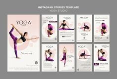 the yoga flyer is shown with multiple images