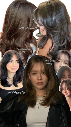 Hair Styles For Long Hair Layers, Long Layered Hair With Curtain Bangs 360, 90s Hairstyles Haircut, Hair Layers For Round Face, Medium Hair Bangs And Layers, 90s Blowout With Wispy Bangs, Face Frame Layers With Bangs, 90s Layered Hair Round Face, Wavy Face Framing Bangs