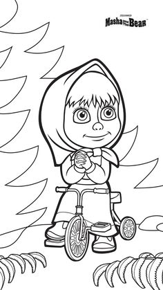 Masha Coloring Pages, Masha And The Bear Coloring Pages, Masha Drawing, Masha And The Bear Drawing, Ogy And Cockroach Cartoon, Masha Bear, Cute Coloring Page, Peppa Pig Coloring Pages