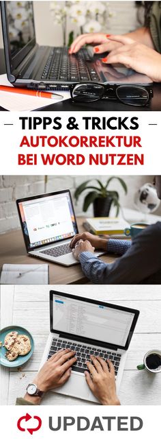 three different pictures with the words tips & tricks autokretur be word nutzen