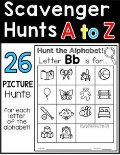 the scavenger hunt for kids to learn how to write and draw numbers with pictures