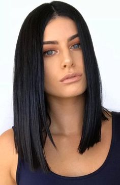 Shoulder Length Black Hair, One Length Haircuts, Shoulder Length Straight Hair, One Length Hair, Shoulder Length Hairstyles, Straight Hair Cuts, Shoulder Hair, Shoulder Length Hair Cuts