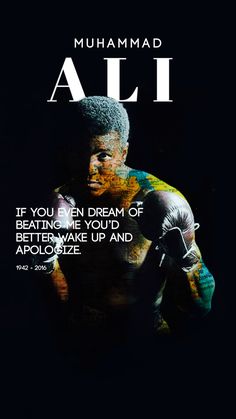 the poster for muhamad ali's upcoming album, if you never dream of beating them