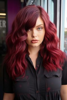 60 Stunning Shades Of Burgundy Hair Color Bob Haircuts Brunette, Haircuts Brunette, Raspberry Hair Color, Red Burgundy Hair Color, Raspberry Hair, Shades Of Burgundy Hair, Burgundy Hair Color, Grey Hair Transformation, Girls Short Haircuts