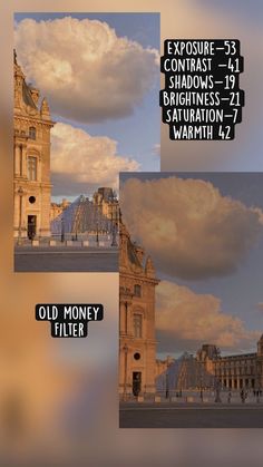 an old money building with the sky in the background