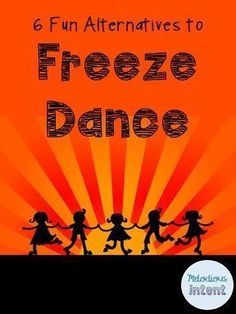 an orange background with the words, 6 fun alternatives to freeze dance