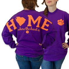 Details: Celebrate your Clemson Tigers fandom with this Logo Sweeper long sleeve tee! This spirited Jersey T-shirt features printed Clemson Tigers graphics for a spirited look. Shop for your favorite Collegiate Long Sleeve T-shirt With Screen Print, Oversized Tops For School Spirit In Fall, Oversized Tops For Fall With School Spirit, Collegiate Long Sleeve T-shirt For College, Relaxed Fit Long Sleeve Tops For School Spirit, Long Sleeve Tops With Relaxed Fit For School Spirit, Long Sleeve Graphic Print T-shirt For Sports Fans, Long Sleeve Tops For Football Season Fan Merchandise, Long Sleeve Tops For Football Season