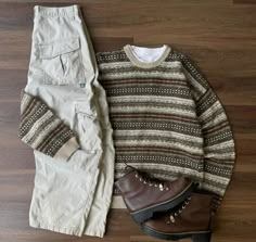 Men’s Vintage Style, Mens Outfit Inspiration Casual Styles, Beige And Green Outfit, Fall Outfit Inspo Aesthetic, Brown Shoes Outfit, Clothes For Guys, Y2k Rockstar, Rockstar Fashion, Spiritual Fashion