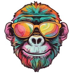 a monkey with sunglasses on it's face