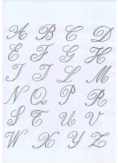 the upper and lowercase letters in cursive handwriting