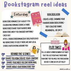 a poster with some information about books and other things to do in the book store