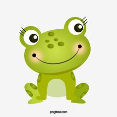 a green frog with big eyes sitting down