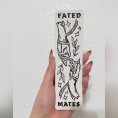 Fated Mates Double Sided Bookmark By Book Babe Designs Funky Bookmarks, Cricut Bookmarks, Vineyard Vines Stickers, Homemade Bookmarks, Fated Mates, Yeti Stickers, Bookmark Printing, Cute Bookmarks, Love Stamps