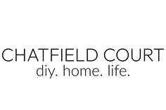 the logo for chaffed court diy home life, which is featured in black and white