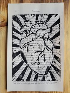 a drawing of a heart on top of a piece of paper