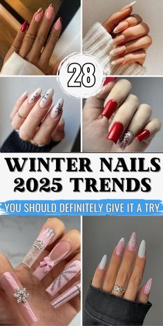 Trendy Nails Color, Almond Designs, Nails 2025, Winter Nail Ideas, 2025 Trends, Christmas Manicure, Festive Nail Art, Latest Nail Trends, Blue Nail Art