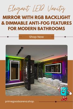 Elegant LED Vanity Mirror with RGB Backlight & Dimmable Anti-Fog Features for Modern Bathrooms


- Image by Prime Goods Arena Led Vanity Mirror, Modern Bathrooms, Bathroom Shop, Led Vanity