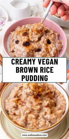 Looking for a healthier twist on a classic treat? This vegan brown rice pudding is dairy-free, egg-free, and naturally gluten-free. Enjoy a creamy, nostalgic treat that’s ready in minutes when you prep the rice ahead! Brown Rice Pudding Recipe, Vegan Rice Pudding, Brown Rice Pudding, Low Calorie Vegan, Rice Pudding Recipe, Quick Vegan, Easy Gluten Free Desserts, Healthy Vegan Breakfast, Healthy Vegan Desserts