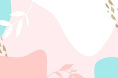 an abstract pink and blue background with leaves