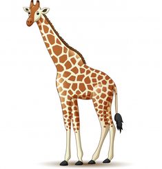 a cartoon giraffe standing in front of a white background