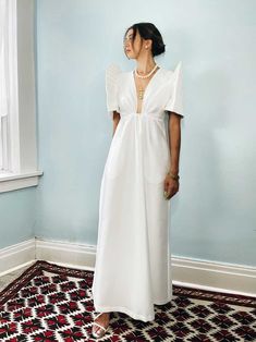 White Formal Dress With Empire Waist, Elegant Empire Waist Dress For Wedding Night, White Dress For Wedding Guest, Terno Dress, Filipiniana Wedding Dress, Modern Filipiniana Dress, Filipiniana Wedding, Filipino Wedding, Modern Filipiniana