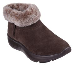 Stay warm and cozy all season wearing Skechers On-the-GO Encore - Snow-Capped. This cute ankle bootie features a 3M Scotchgard treated suede upper with a plush faux-fur collar, side-zip closure, Skechers Air-Cooled Goga Mat insole, and an ULTRA GO cushioned midsole. | Skechers Women's On-the-GO Encore - Snow-Capped Boots | Medium Width | Skechers Air-Cooled Goga Mat breathable insole with high-rebound cushioning | Lightweight, responsive ULTRA GO cushioning | Treated with 3M Scotchgard to resist water and stains | Suede upper with a plush faux-fur collar | Ankle bootie with side-zip closure | Flexible traction outsole | 1 1/4-inch heel height | Skechers Technology Clothes, Jen Stark, Snow Caps, Skechers Women, Lacing Sneakers, 4 Inch Heels, Faux Fur Collar, Ankle Bootie, Fur Collar