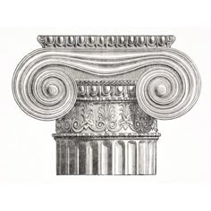 an antique drawing of a column