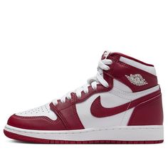 (GS) Air Jordan 1 Retro High OG 'Artisanal Red' FD1437-160 Red High Top Nike Shoes, Red High-top Jordan Shoes With Red Sole, Crimson Tint Jordan 1, Jordan 1 Retro High Bred Toe, Classic Red High-top Jordan Shoes, Air Jordan 1 Retro High Og Red, Red Jordans, Jordan 1 High Og, Air Jordan 1 Retro High Og