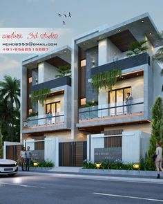 two story apartment building with balconies on the second floor