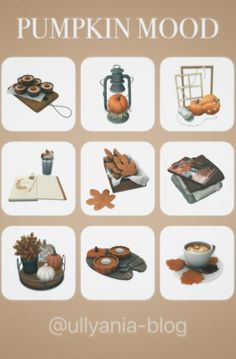 there are many pumpkins and other things on this page