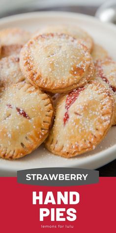 Hand Pie Recipe Strawberry Pie Filling Uses, Strawberry Pies Recipes Easy, Strawberry Hand Pies Easy, Mini Pies With Premade Crust, Strawberry Mini Pies, Strawberry Finger Food, Breakfast With Pie Crust, Things To Make With Pie Dough, Hand Pie Filling Recipes