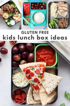 kids lunch box ideas with text overlay that reads gluten free kids lunch box ideas