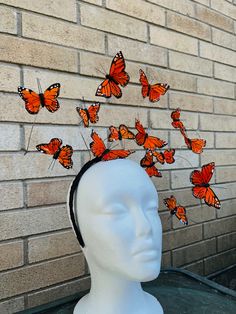 Monarch Butterfly Headpiece Costume Crown Head Piece Fairy Angel Princess Orange Black Headband Halloween Cosplay Handmade - Etsy Butterfly Headpiece, Butterfly Crown, Angel Princess, Blue Morpho Butterfly, Morpho Butterfly, Blue Morpho, Black Headband, Head Piece, Fairy Angel