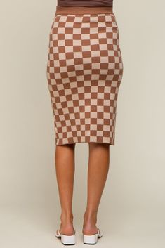 Details A checkered print knit maternity skirt. Content + Care 50% Viscose 28% Polyester 22% NylonHand Wash Cold Water Separately, No Bleach, Lay Flat to Dry, Low Iron or Dry CleanImport Size + Fit Length: 27.5"Measured From: SmallProduct Code: 84520Model Stats: Height: 5'8"Bust: 32"Hips: 31"Wearing Size: Small Statement Jeans, Short Dress White, Athleisure Dress, Matching Sets Outfit, Checkered Print, Baby Shower Dresses, Maternity Skirt, Shower Dresses, Nursing Tops