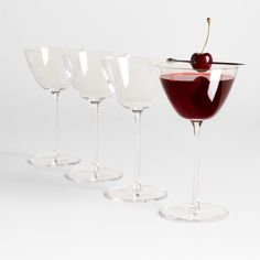 Our Borough martini glasses curve a distinctive silhouette perched upon slender, elongated stems. The flat bases complete the modern take on a classic shape. Refined and relaxed, this set of four glasses serves up Aviations, Martinezes, Vesper Martinis and all of your favorite shaken cocktails     Crystalline glass  Lead-free  6.6-oz. capacity  Dishwasher-safe  Made in Slovenia Shaken Cocktails, Vesper Martini, Toasting Flutes Wedding, Matcha Drink, Bar Glasses, Martini Glasses, Highball Glass, Old Fashioned Glass, Cocktail Glass