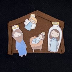 the nativity scene is made out of cardboard