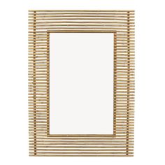 a wooden frame that has been made out of bamboo sticks and is hanging on the wall