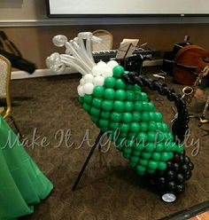 an arrangement of balloons in the shape of a caterpillar