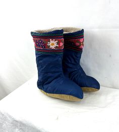 Super rare camping slipper.  By The North Face Great vintage shape, minor mark on suede bottom No size seen - see measurements Lying flat: Length sole: 10" 11" high Widest part of sole: 4 1/2" Slipper Shoes, Shoes Booties, New Day, Clothing Items, North Face, The North Face, Slippers, Camping, Clothes For Women